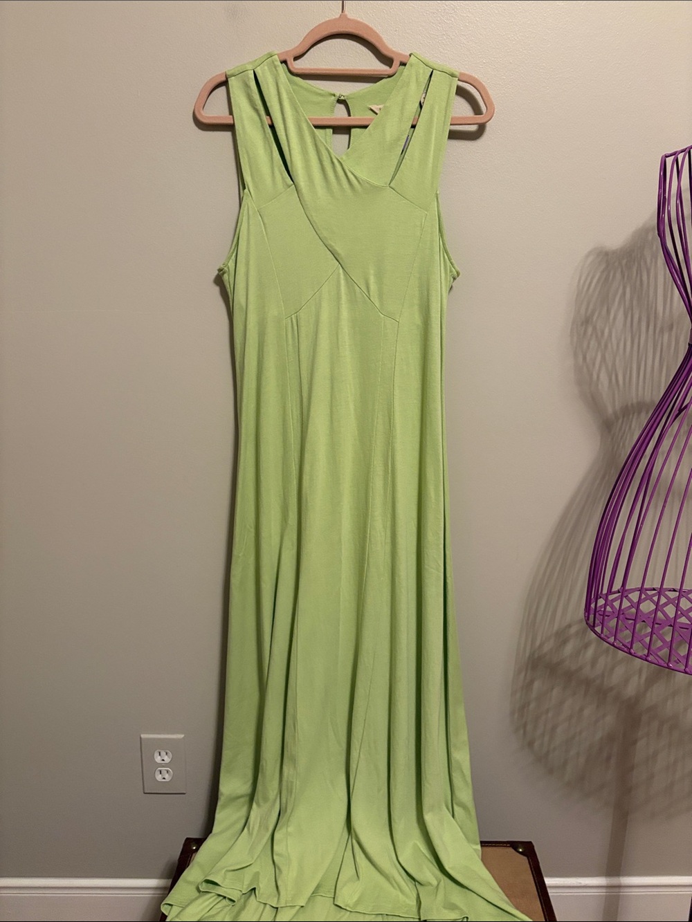 Soft Surroundings Lime Green Sleeveless Maxi Dress